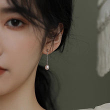 将图片加载到图库查看器,Minimalist Silver 925 /18K Gold Plated/ Surgical Steel AAA Oval Small Pearls 4-5mm Chain Earrings