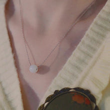 Load image into Gallery viewer, S925 Burmese Small 8mm Natural Dark Green/White Jade Jadeite Necklace ~15.5-17 inches