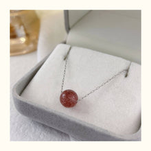 Load image into Gallery viewer, S925 Gemstone 8mm AAA Strawberry Quartz/Obsidian/Labradorite/Amethyst Necklace ~16-17 inches