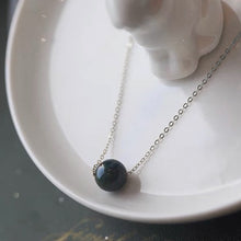 Load image into Gallery viewer, S925 Burmese Small 8mm Natural Dark Green/White Jade Jadeite Necklace ~15.5-17 inches