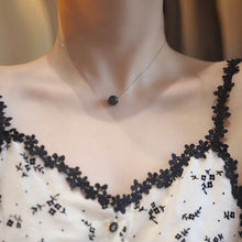 Load image into Gallery viewer, S925 Burmese Small 8mm Natural Dark Green/White Jade Jadeite Necklace ~15.5-17 inches