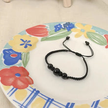 Load image into Gallery viewer, Obsidian/ Strawberry Quartz Chinese Style Gemstone Red Strings Bracelet Adjustable 6.5-8 inches woven Bracelet Friendship Couple Bracelets