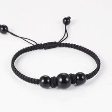 Load image into Gallery viewer, Obsidian/ Strawberry Quartz Chinese Style Gemstone Red Strings Bracelet Adjustable 6.5-8 inches woven Bracelet Friendship Couple Bracelets