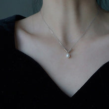 Load image into Gallery viewer, S925 Small AAA 4-5mm Oval Pearls Silver Chain Steel Beads Necklace 16-18 inches