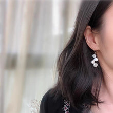 Load image into Gallery viewer, Gold/Silver Top Drilled Natural Keshi Baroque Pearls Flat Side 8mm Nickel Free Steel Bar Dangle Earrings