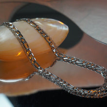 Load image into Gallery viewer, Minimalist BTS Kpop Style Double Chain Figaro and Cable Chain Solid Surgical Stainless Steel Necklace 16/18/20 Inches