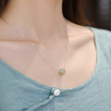 이미지를 갤러리 뷰어에 로드 , 단일 구슬/트리플 구슬 녹색 정통 미처리 연옥 옥 Hetian Jade 10x9mm 목걸이 16-18 인치 봄 반지