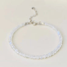 Load image into Gallery viewer, S925 4mm AAA Faceted Moonstone/ Black Tourmaline/Garnet/ Amethyst Bracelet 6/7/8 Inches with Extender