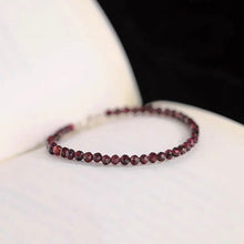 Load image into Gallery viewer, S925 4mm AAA Faceted Moonstone/ Black Tourmaline/Garnet/ Amethyst Bracelet 6/7/8 Inches with Extender