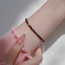 Load image into Gallery viewer, S925 4mm AAA Faceted Moonstone/ Black Tourmaline/Garnet/ Amethyst Bracelet 6/7/8 Inches with Extender