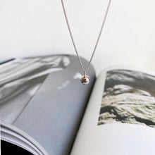 Load image into Gallery viewer, Korean Fashion Kpop Curb Chain 2mm Necklace with 4mm Seamless Steel Bead Rectangle Charm 16-17 Inches