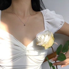 Load image into Gallery viewer, Korean Fashion Kpop Curb Chain 2mm Necklace with 4mm Seamless Steel Bead Rectangle Charm 16-17 Inches