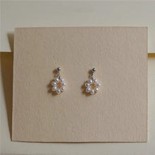 Load image into Gallery viewer, Extra small freshwater baroque pearls circle stud earrings, 3mm size.