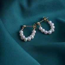 Load image into Gallery viewer, 18K gold plated or surgical steel stud earrings with AAA 3-4mm button pearls, perfect for adding a touch of sophistication to any outfit.