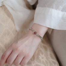 Load image into Gallery viewer, AAA Red Strawberry Quartz 8mm Chunky Cuban Chain Bracelet with 3.8mm Crystals, Available in 6, 7, or 8 Inches with Extender and Stainless Steel Spring Ring Clasp, Elegant Jewelry