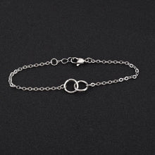 Load image into Gallery viewer, BTS Style Korean K-pop Gothic Punk Solid Surgical Stainless Steel Double Circle Ring 10mm Bracelet, available in 6, 7, and 8 inches.