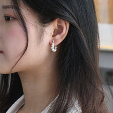 Load image into Gallery viewer, 18K gold plated or surgical steel stud earrings with AAA 3-4mm button pearls, perfect for adding a touch of sophistication to any outfit.