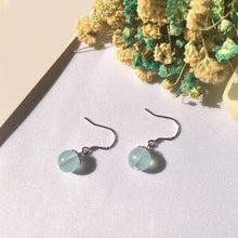 Load image into Gallery viewer, 925 Silver Dangle or Threader Earrings with 8mm AAA Aquamarine Round Beads and Filigree Flower Designs, Elegant Jewelry