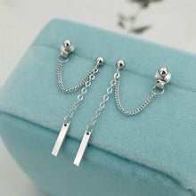 Load image into Gallery viewer, 1 Pair/2PC Double Piercing Steel Korean 2cm Bar/ 18mm Cross/10mm Star/2cm Spike Charm Earrings 5-6cm