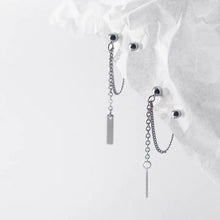 Load image into Gallery viewer, 1 Pair/2PC Double Piercing Steel Korean 2cm Bar/ 18mm Cross/10mm Star/2cm Spike Charm Earrings 5-6cm