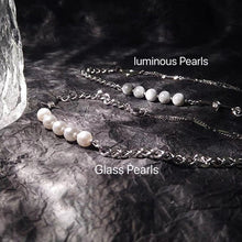 Load image into Gallery viewer, Korean Style Kpop Gothic Stainless Steel Four Pointed Star Crystal Pearls 8mm Multiple Style Chain Link Punk Necklace Unisex