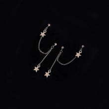 Load image into Gallery viewer, Korean Fashion Surgical Steel 10mm Star Charm Hypoallergenic Double Piercing Earrings 5cm Anti-Tarnish