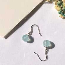 Load image into Gallery viewer, 925 Silver Dangle or Threader Earrings with 8mm AAA Aquamarine Round Beads and Filigree Flower Designs, Elegant Jewelry