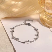 Load image into Gallery viewer, Surgical Steel Double 3mm Bead Cable Chain Bracelet 6/7/8 Inches with Extender Lobster Claw
