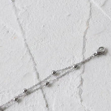 Load image into Gallery viewer, Surgical Steel Double 3mm Bead Cable Chain Bracelet 6/7/8 Inches with Extender Lobster Claw