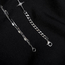 Load image into Gallery viewer, Korean Style Kpop Gothic Stainless Steel Four Pointed Star Crystal Pearls 8mm Multiple Style Chain Link Punk Necklace Unisex