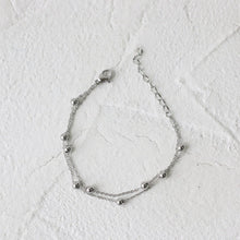 Load image into Gallery viewer, Surgical Steel Double 3mm Bead Cable Chain Bracelet 6/7/8 Inches with Extender Lobster Claw