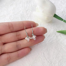 将图片加载到图库查看器, A pair of 18K Gold Plated S925/S925 Silver dangle earrings with 4mm rainbow clear AB faceted beads.
