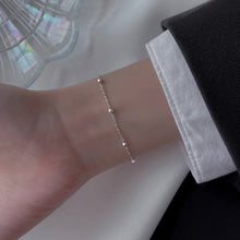 Load image into Gallery viewer, Minimalist Platinum Plated S925 Beaded Chain Bracelet 6/7/8 Inches with Extender