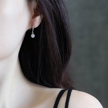 将图片加载到图库查看器,A pair of 925 sterling silver hook earrings featuring cubic zirconia stones, available in 5mm and 8mm sizes, showcasing a brilliant and elegant design.
