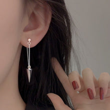 Load image into Gallery viewer, Solid steel stud earrings with Korean-style Kpop bullet spike design, seamless charm, and gothic aesthetic. Available in 1 or 2cm sizes, with a total length of 4-5cm.