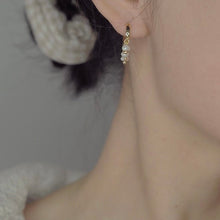 将图片加载到图库查看器,Tourmaline/Pearls/Strawberry Quartz 18K Gold Plated Hoop Earrings