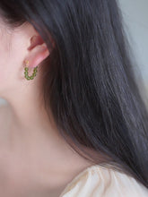 Load image into Gallery viewer, 18K gold plated earrings with AAA-grade natural Hetian jade 4mm round beads, perfect for adding a touch of natural beauty and sophistication to any outfit.