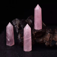 Load image into Gallery viewer, Gemstone 3 Inches Crystal Tower Rose quartz Natural Healing
