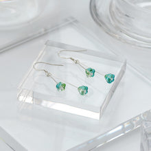 Load image into Gallery viewer, Surgical Steel 6mm Blue Green Bell Flower Earrings
