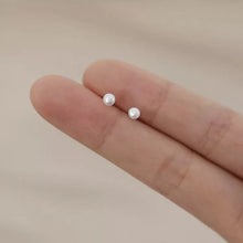 Load image into Gallery viewer, S925 Silver 3mm AAA Tiny Small Freshwater Pearls Stud Earrings Minimalist
