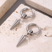 Load image into Gallery viewer, 15mm Hoop Huggies 2cm Spike Earrings
