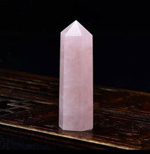 Load image into Gallery viewer, Gemstone 3 Inches Crystal Tower Rose quartz Natural Healing
