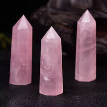 Load image into Gallery viewer, Gemstone 3 Inches Crystal Tower Rose quartz Natural Healing
