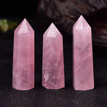 Load image into Gallery viewer, Gemstone 3 Inches Crystal Tower Rose quartz Natural Healing
