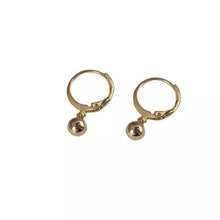 Load image into Gallery viewer, 18K Gold Plate 14mm Lever back 3mm Mini Beads Earrings
