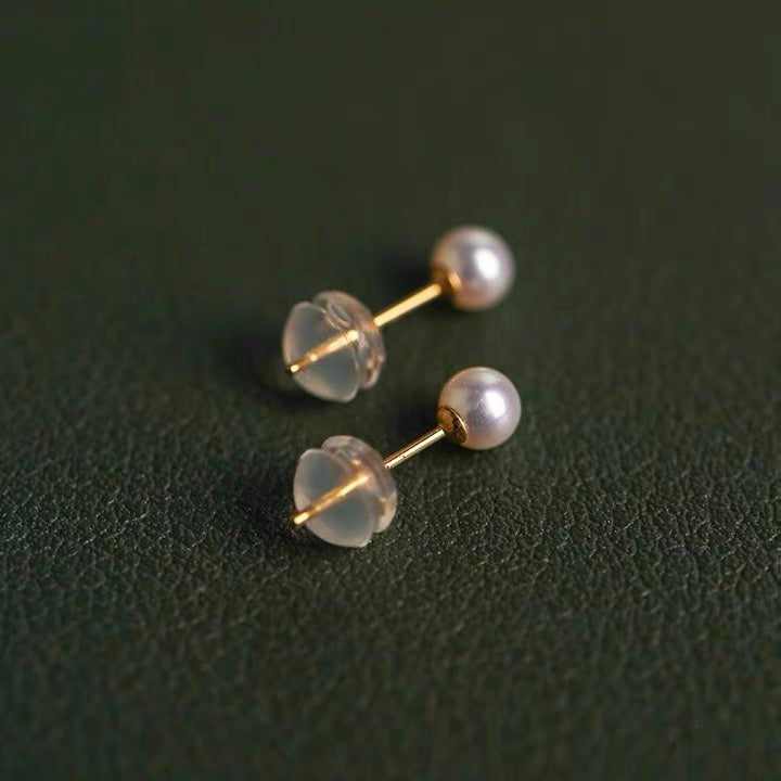 18K Gold Plated S925 3mm AAA Small Freshwater Pearls Earrings