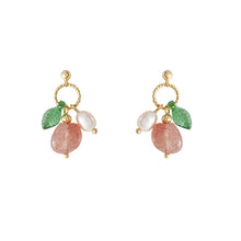 Load image into Gallery viewer, 18K Gold Plated Strawberry Pearls Earrings
