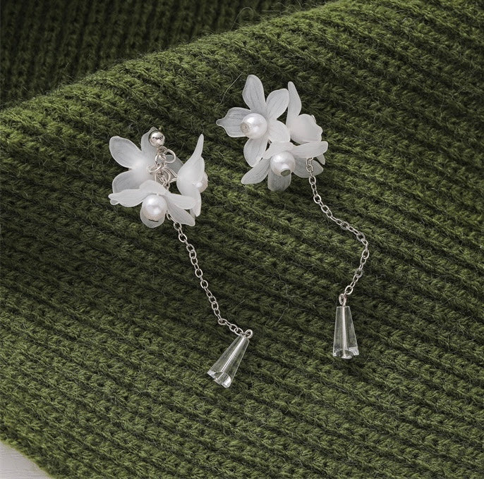 Surgical Steel Acrylic Flower Glass Beads Earrings