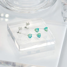 Load image into Gallery viewer, Surgical Steel 6mm Blue Green Bell Flower Earrings
