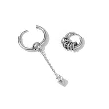 Load image into Gallery viewer, 15 And 17mm Asymmetrical Spike Huggies Earrings
